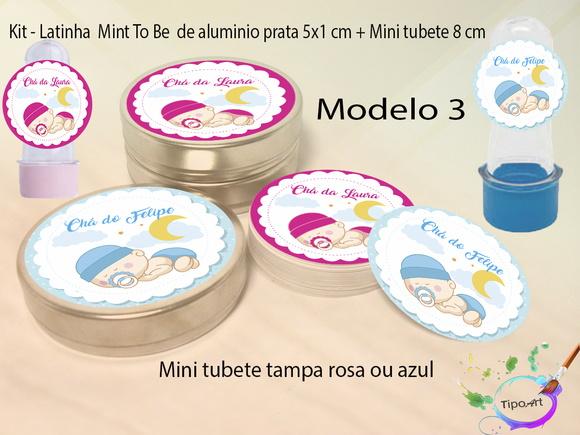 Kit Latinhas e Mini Tubetes -chá de Bêbe