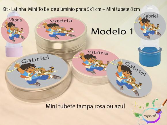 Kit Latinhas e Mini Tubetes -dora Aventureira
