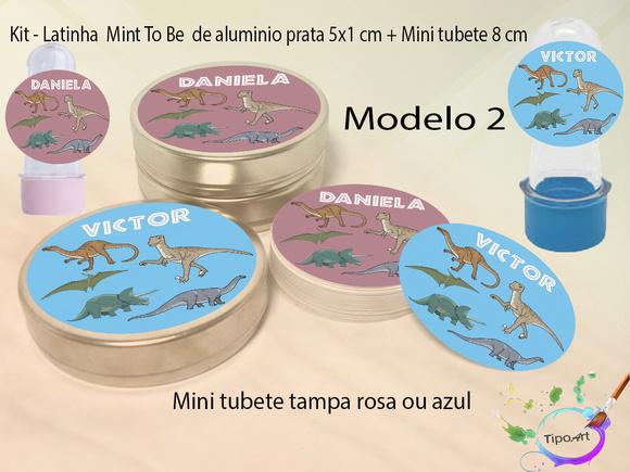 Kit Latinhas e Mini Tubetes -dinossauro