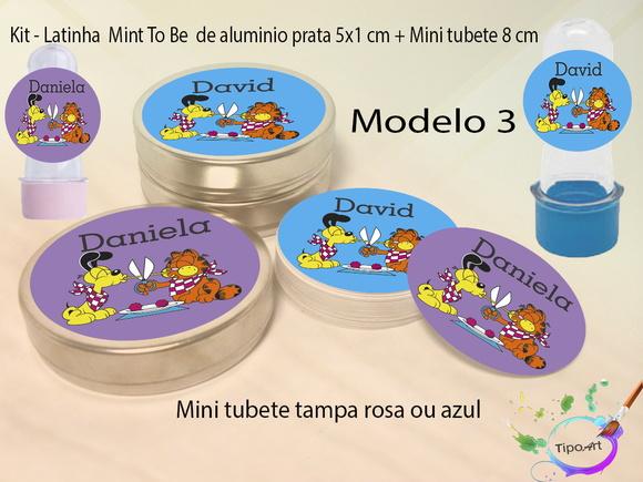 Kit Latinhas e Mini Tubetes -garfield