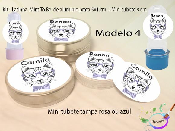 Kit Latinhas e Mini Tubetes -gatinho