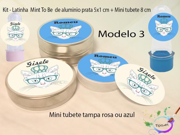 Kit Latinhas e Mini Tubetes -gatinho
