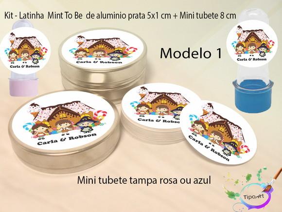 Kit Latinhas e Mini Tubetes -joão e Maria