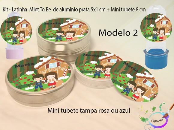 Kit Latinhas e Mini Tubetes -joão e Maria