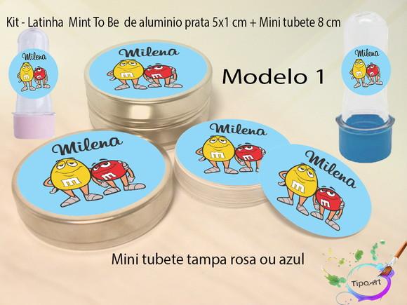 Kit Latinhas e Mini Tubetes -m&m