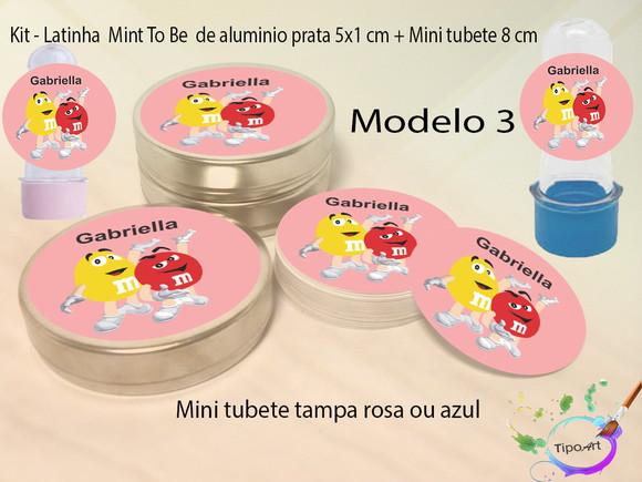 Kit Latinhas e Mini Tubetes -m&m