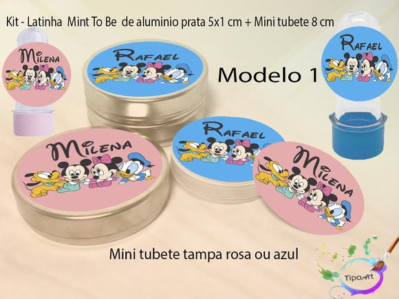 Kit Latinhas e Mini Tubetes -mickey Baby