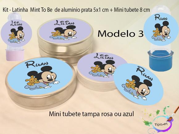 Kit Latinhas e Mini Tubetes -mickey Baby