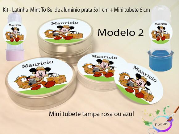 Kit Latinhas e Mini Tubetes -mickey Safari