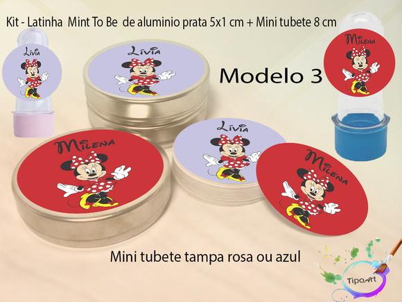 Kit Latinhas e Mini Tubetes -minnie