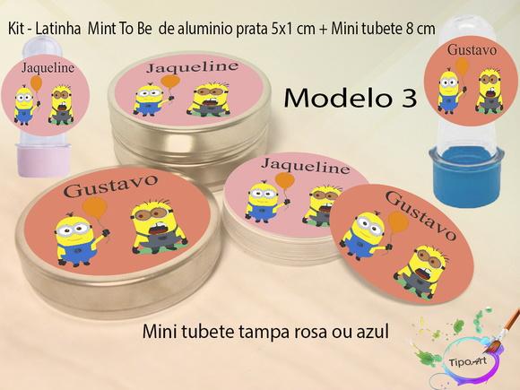 Kit Latinhas e Mini Tubetes -minions