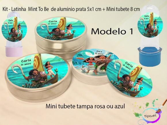 Kit Latinhas e Mini Tubetes -moana e Mauí