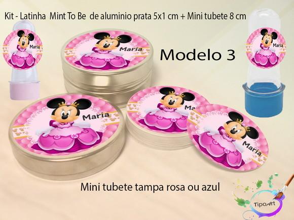 Kit Latinhas e Mini Tubetes -minnie Realeza