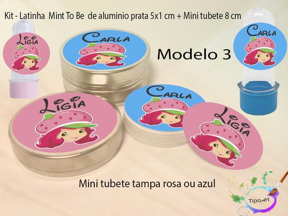 Kit Latinhas e Mini Tubetes -moranguinho
