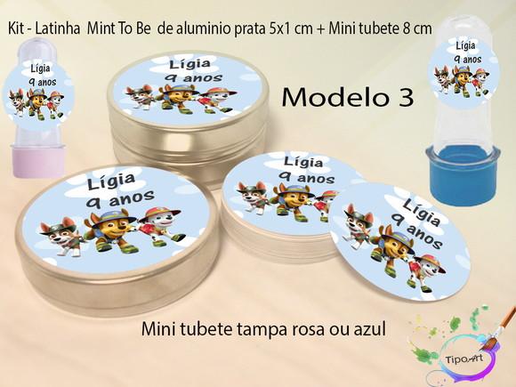 Kit Latinhas e Mini Tubetes -patrulha Canina