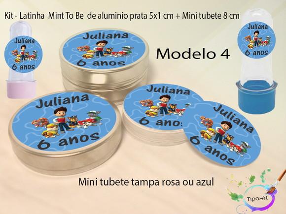 Kit Latinhas e Mini Tubetes -patrulha Canina