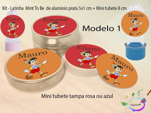 Kit Latinhas e Mini Tubetes -pinóquio