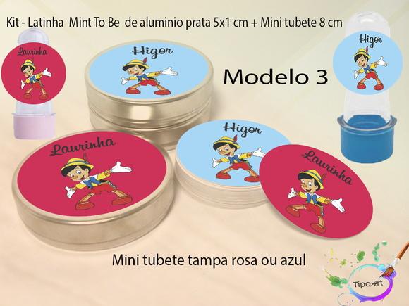 Kit Latinhas e Mini Tubetes -pinóquio