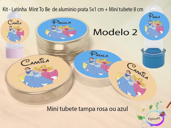 Kit Latinhas e Mini Tubetes -princesas