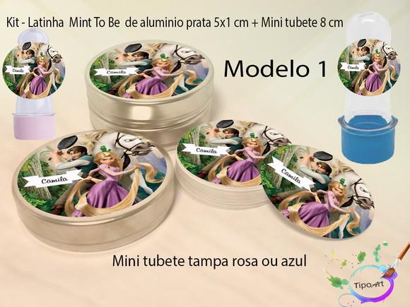 Kit Latinhas e Mini Tubetes -rapunzel