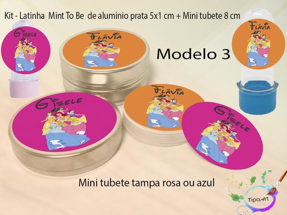 Kit Latinhas e Mini Tubetes -princesas
