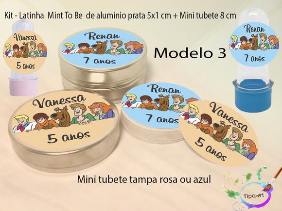 Kit Latinhas e Mini Tubetes -scooby Doo
