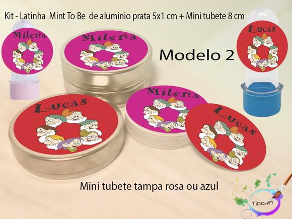 Kit Latinhas e Mini Tubetes -sete Anões