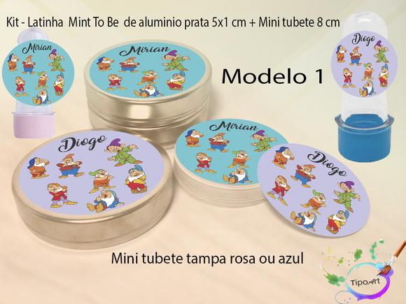 Kit Latinhas e Mini Tubetes -sete Anões