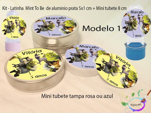 Kit Latinhas e Mini Tubetes -shrek