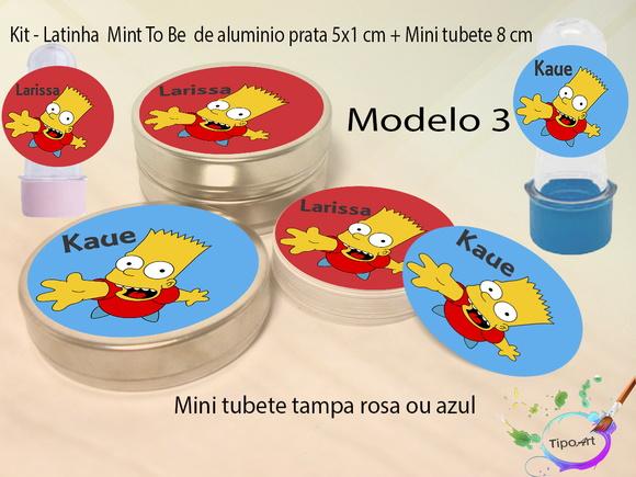 Kit Latinhas e Mini Tubetes -simpson
