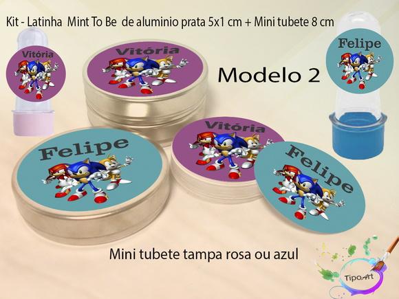Kit Latinhas e Mini Tubetes -sonic