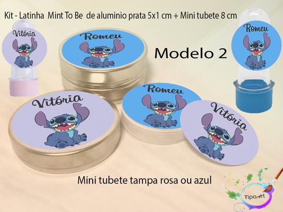 Kit Latinhas e Mini Tubetes -stitch e Lilo
