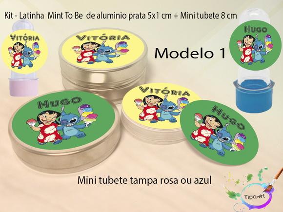 Kit Latinhas e Mini Tubetes -stitch e Lilo