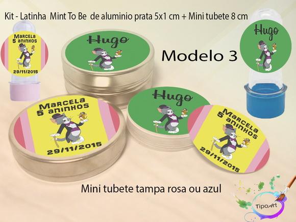 Kit Latinhas e Mini Tubetes -tom e Jerry