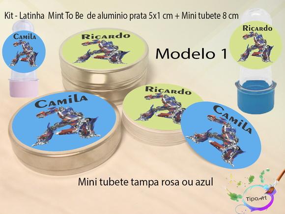 Kit Latinhas e Mini Tubetes -transformers
