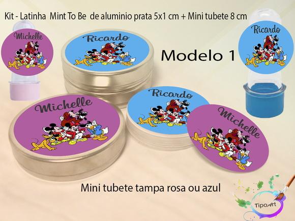 Kit Latinhas e Mini Tubetes -turma do Mickey