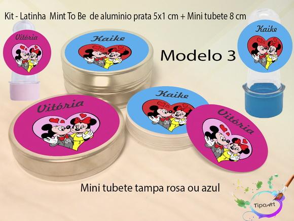 Kit Latinhas e Mini Tubetes -turma do Mickey