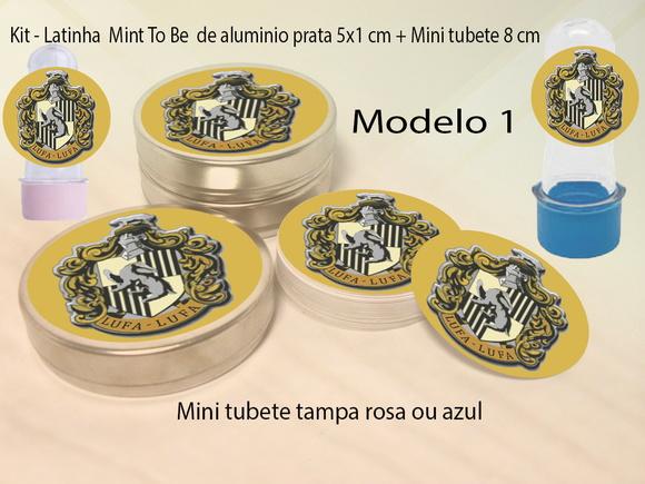 Kit Latinhas e Mini Tubetes-brasões Hogwarts