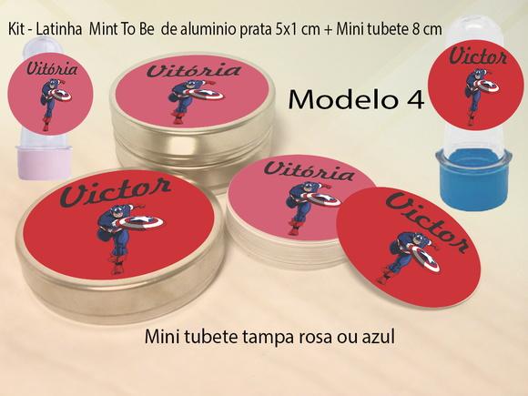 Kit Latinhas e Mini Tubetes-capitão America