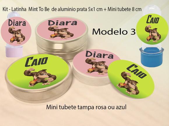 Kit Latinhas e Mini Tubetes-donkey Kong