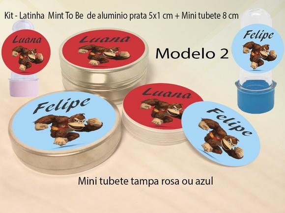 Kit Latinhas e Mini Tubetes-donkey Kong