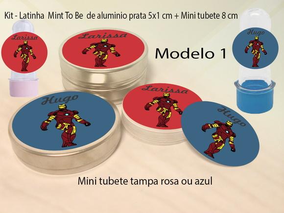 Kit Latinhas e Mini Tubetes-homem de Ferro