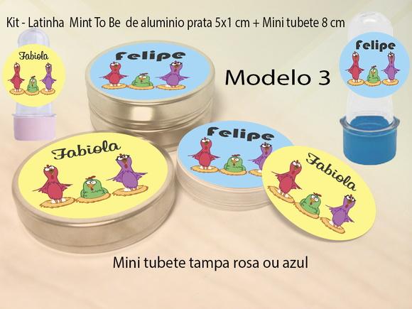 Kit Latinhas e Mini Tubetes-galinha Pintadinha