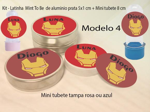 Kit Latinhas e Mini Tubetes-homem de Ferro