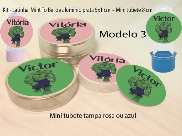 Kit Latinhas e Mini Tubetes-hulk