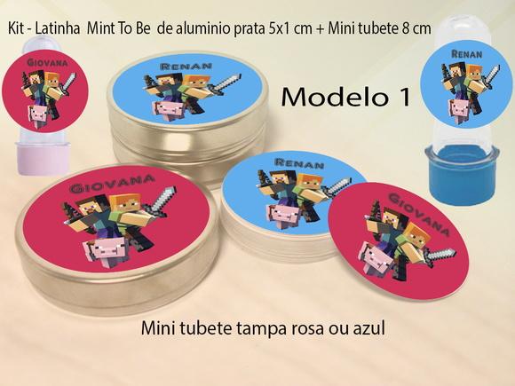 Kit Latinhas e Mini Tubetes-minecraft