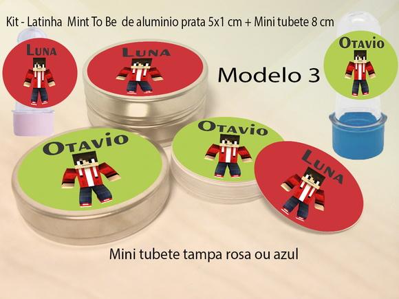Kit Latinhas e Mini Tubetes-minecraft