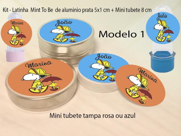 Kit Latinhas e Mini Tubetes-snoopy