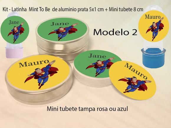 Kit Latinhas e Mini Tubetes-super Homem