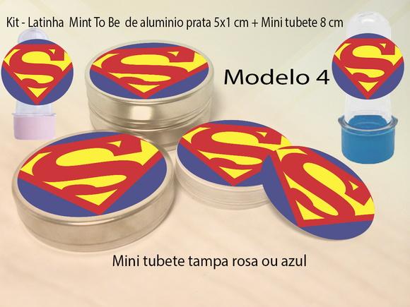 Kit Latinhas e Mini Tubetes-super Homem